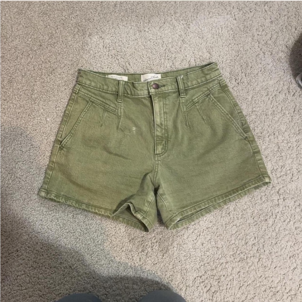 army green high waisted jean shorts!